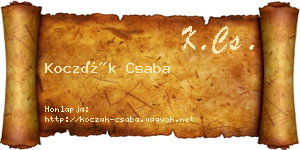 Koczák Csaba névjegykártya